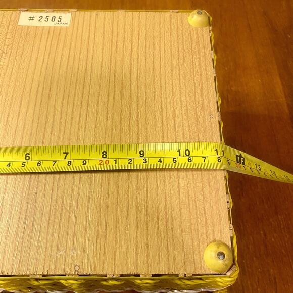 Vintage Woven Wicker Sewing Basket Box W/ Insert Flowers Fabric Japan Boho MOD. - Picture 9 of 9